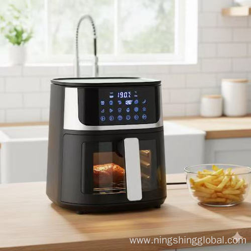 Smart Household Air Fryer 5.5L 1500W Digital Control PTFE Non-Stick Adjustable Thermostat Cook Detachable Oil Container Made